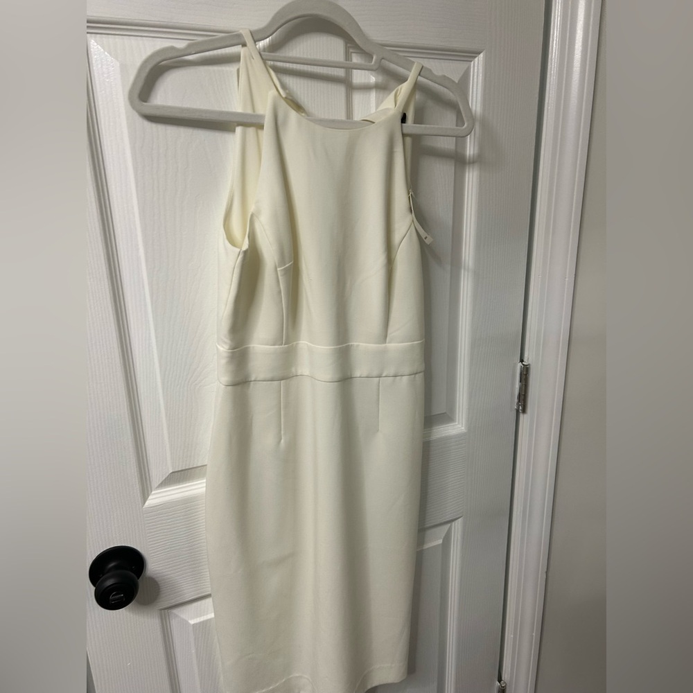 Elegant Cream Sleeveless Dress